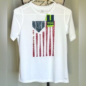 Boy's Large DSG 'Movement' Tee T-Shirt Vintage Style Baseball Flag Design